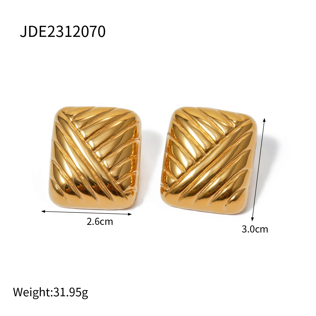 Retro Gold Stainless Steel Earrings for Women 6 Retro Gold Stainless Steel Earrings for Women - Image 6
