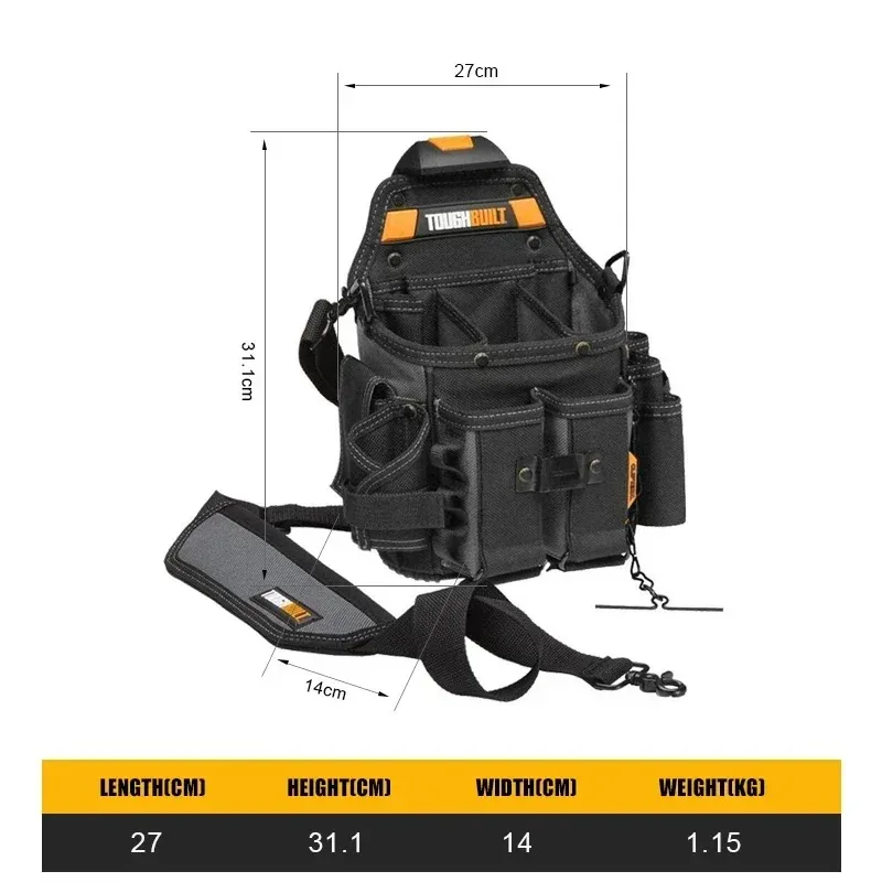 Rugged electrician pouch with 21 pockets 2 Rugged electrician pouch with 21 pockets - Image 2