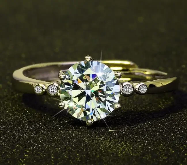 Platinum Wedding Ring with 1-Carat Moissanite 10 Platinum Wedding Ring with 1-Carat Moissanite - Image 10