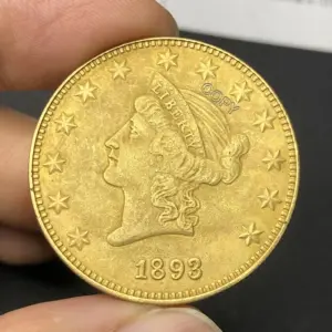 Vintage 1893 Brass Commemorative Coin 5 S5571f0596a6641a3b37518f961f816874