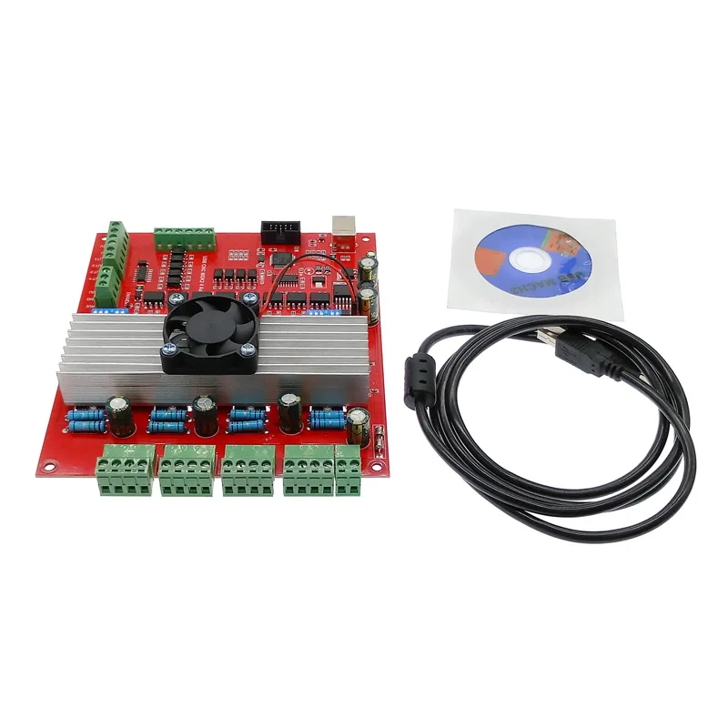 Red 4-Axis CNC Control Board with USB 2 Red 4-Axis CNC Control Board with USB - Image 2