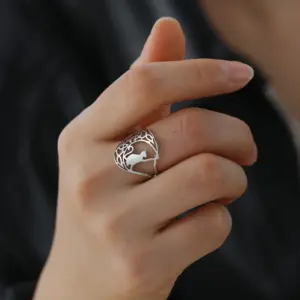 Celestial Cat Ring in 18k Gold Plating 11 S5593f39f65de4d28a98d2815d5102452A