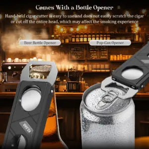 KEJIAR 3-in-1 Black Cigar Cutter with Bottle Opener 11 S55bda3f980654786a896d9c79ddddc38P