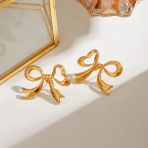 Stainless Steel Gold Bow Earrings for Women 9 S55c14ca6c0c9462084eec3d2f0d70b41E