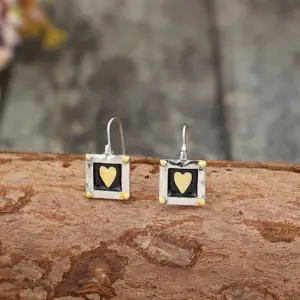 Vintage Square Heart Earrings in Silver or Gold 5 S55d461d575174db99987dd8d0f577ca8l