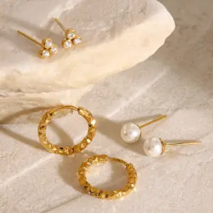 Stainless Steel Gold Earrings Set 10 S55e2c175376a44aabab133f8029b6403X