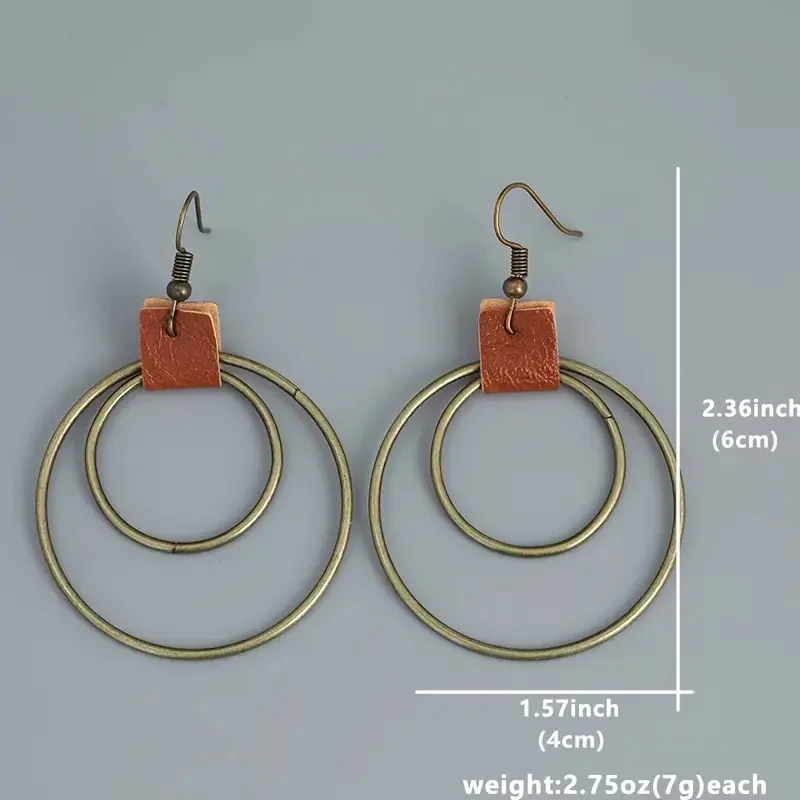 Vintage Double Circle Earrings for Women 4 Vintage Double Circle Earrings for Women - Image 4