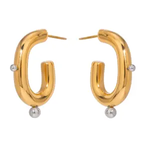 Bold Gold and Silver Stainless Steel Earrings