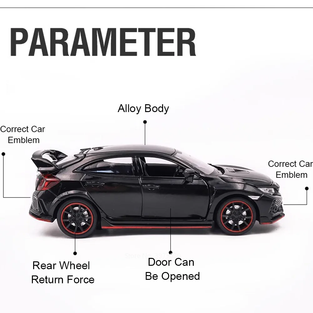 1:32 Honda Civic Type-R Diecast Model 2 1:32 Honda Civic Type-R Diecast Model - Image 2