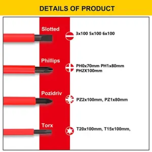 Insulated Electrical Screwdriver Set, 13-Piece 8 S562f1b49e5e14302b3a8d61f5ec258e0z