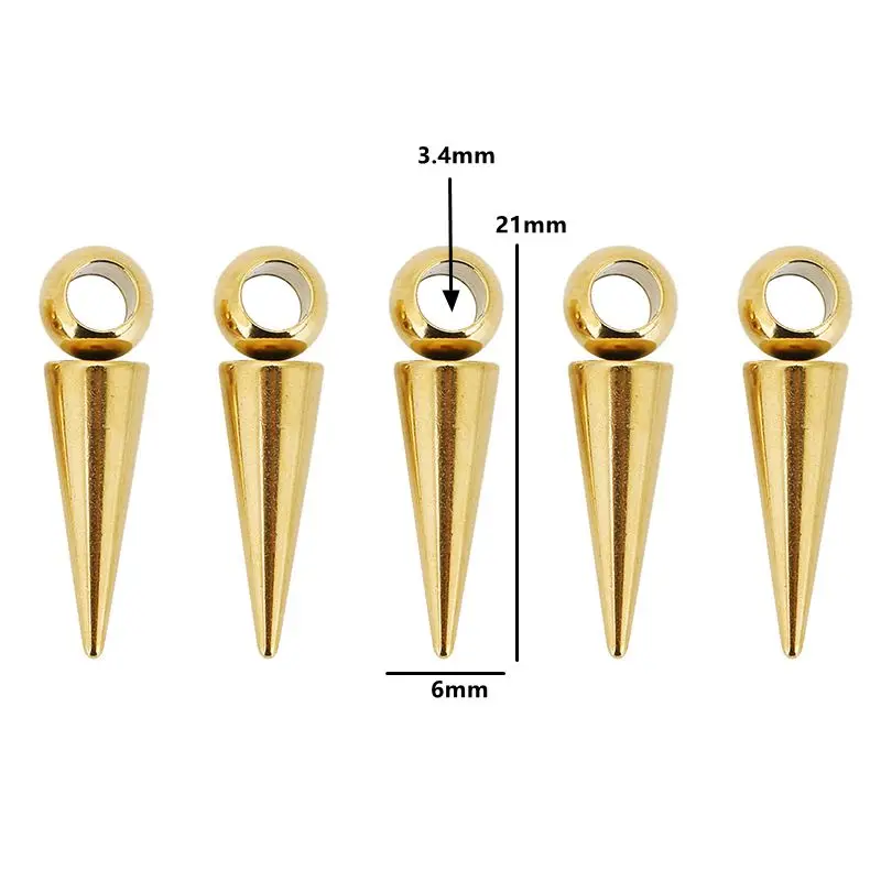 Stainless Steel Cone Charms Set of 10 10 Stainless Steel Cone Charms Set of 10 - Image 10