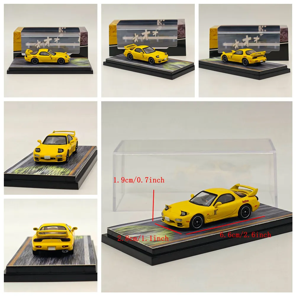 Diecast RX-7 Model 1:64 Scale White & Yellow 6 Diecast RX-7 Model 1:64 Scale White & Yellow - Image 6