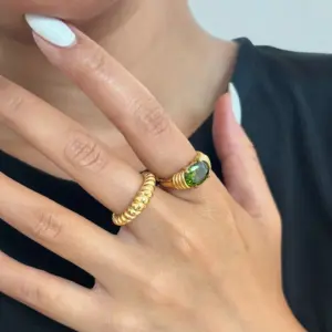 Gold Stainless Steel Geometric Women's Ring 12 S567eb3b91c774440acf59ea938feb449C