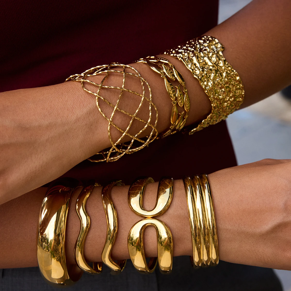 Exaggerated Stainless Steel Cuff Bracelet for Women 3 Exaggerated Stainless Steel Cuff Bracelet for Women - Image 3