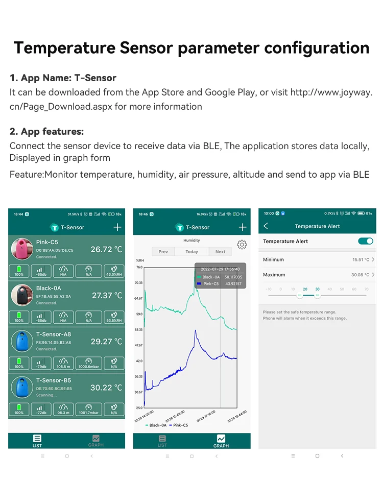 Black BLE Indoor/Outdoor Temperature Sensor 2 Black BLE Indoor/Outdoor Temperature Sensor - Image 2