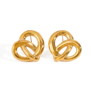 Stainless Steel Gold Heart Earrings 18mm