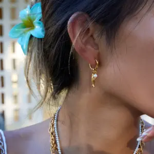 Stainless Steel Drop Earrings with Pearl and Charm 8 S56cb5c9a173a4cfb9822671267d94b7f6