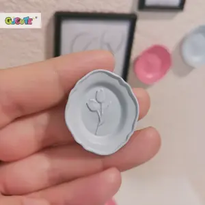 Miniature Dollhouse Food Plate Set with Floral Design 14 S56e6586a3bb84f009e8b0aaa9841f183B