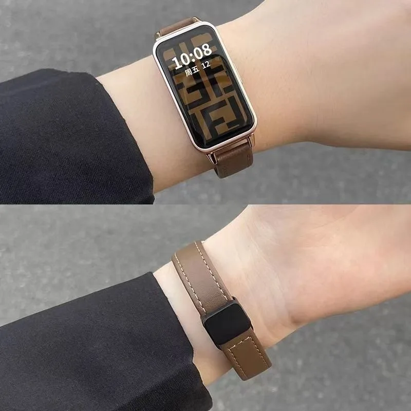 Magnetic Leather Strap for Huawei Band 8/9/10 2 Magnetic Leather Strap for Huawei Band 8/9/10 - Image 2