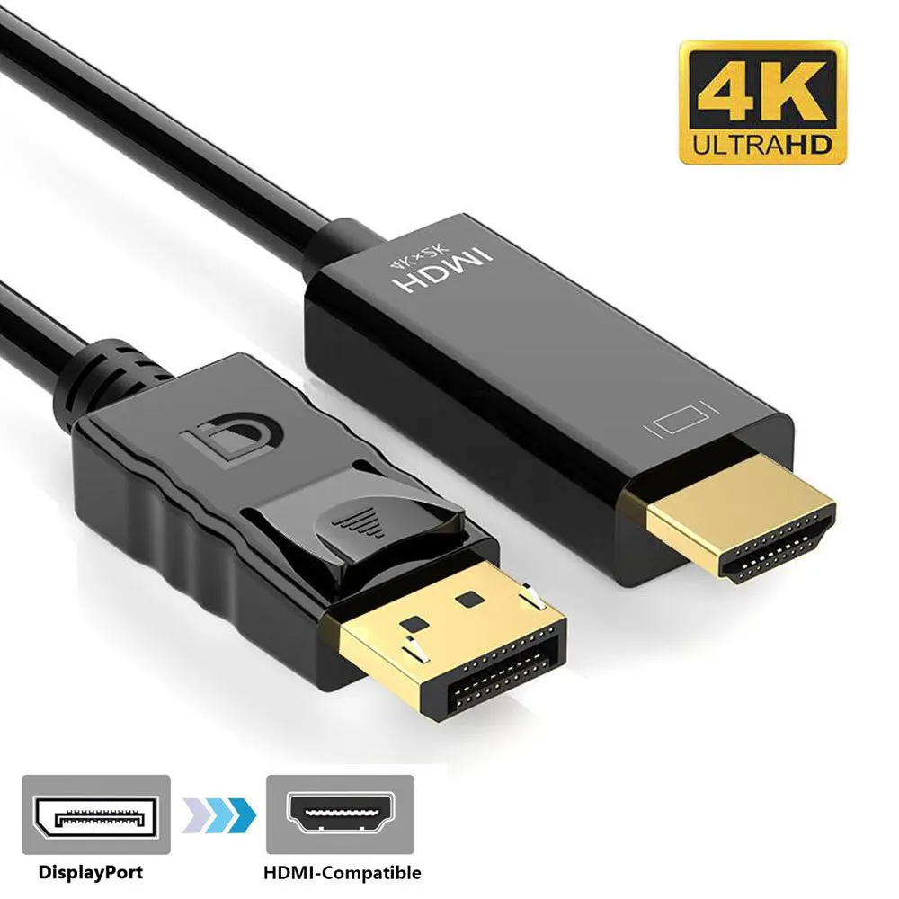DP to HDMI Adapter 4K@30Hz, 1.8m, Black 4 DP to HDMI Adapter 4K@30Hz, 1.8m, Black - Image 4