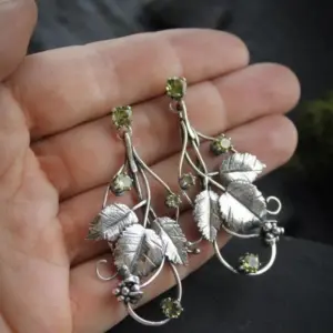 Vintage Silver Flower Leaf Earrings 6 S57579def2c1946ec8fa8a968beba0a43g