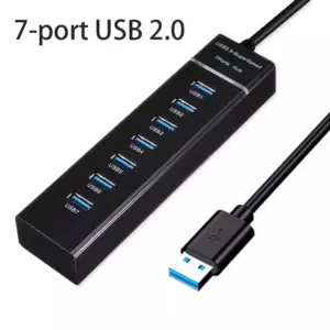 Black 7-Port USB 3.0 Hub with 30cm Cable 15 S575f0a47e4ce4de5a73f02fbed111b02s