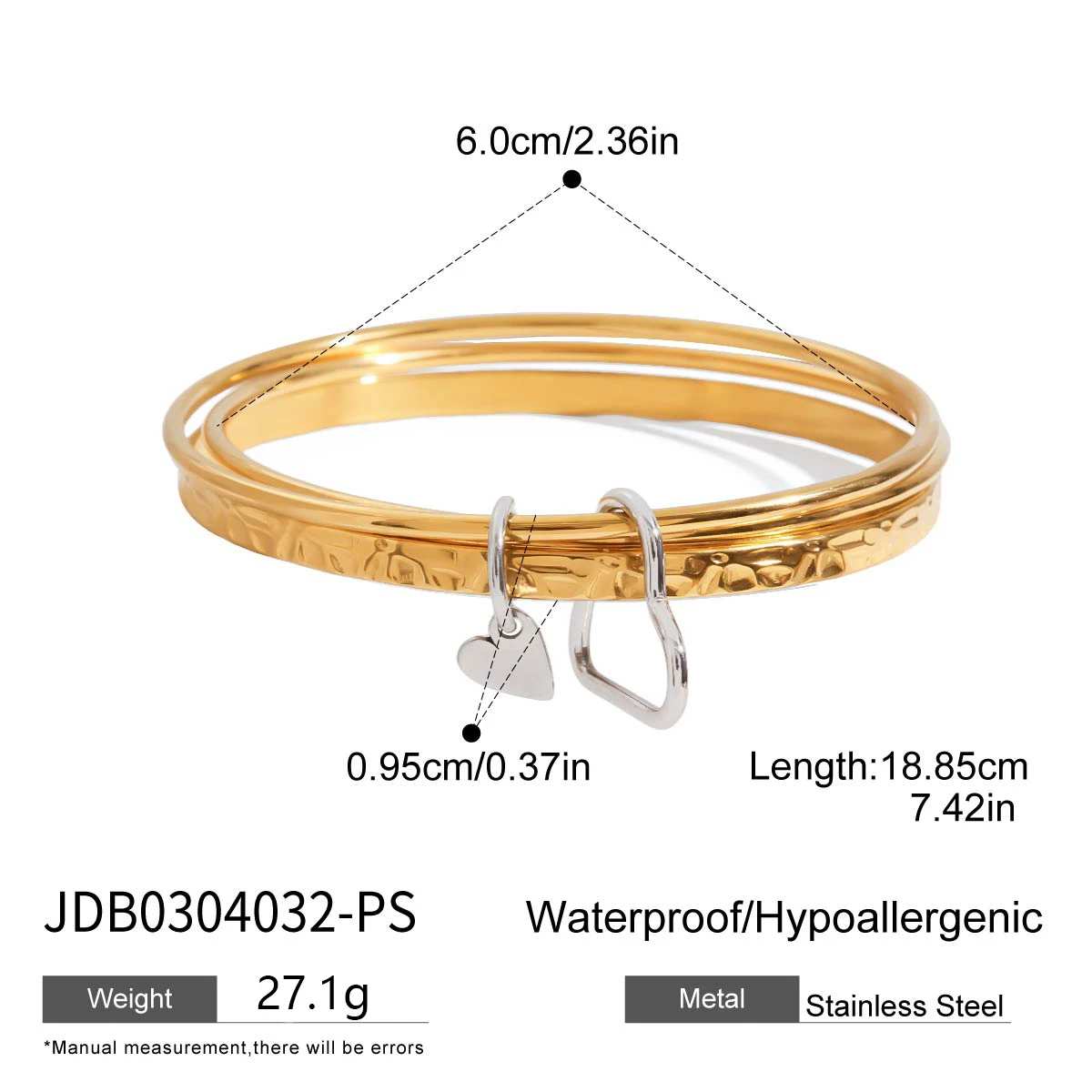 Stainless Steel Wave Bangle Bracelet for Women 8 Stainless Steel Wave Bangle Bracelet for Women - Image 8