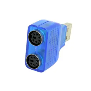 USB Dual PS2 Adapter with Transparent Blue Case 10 S5761f0f655e04f73b71b60c87b20fb490