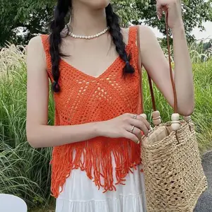 Vibrant Orange Knitted Summer Tank Top 10 S576ea92785f0401b8afe77e95ef013aaz