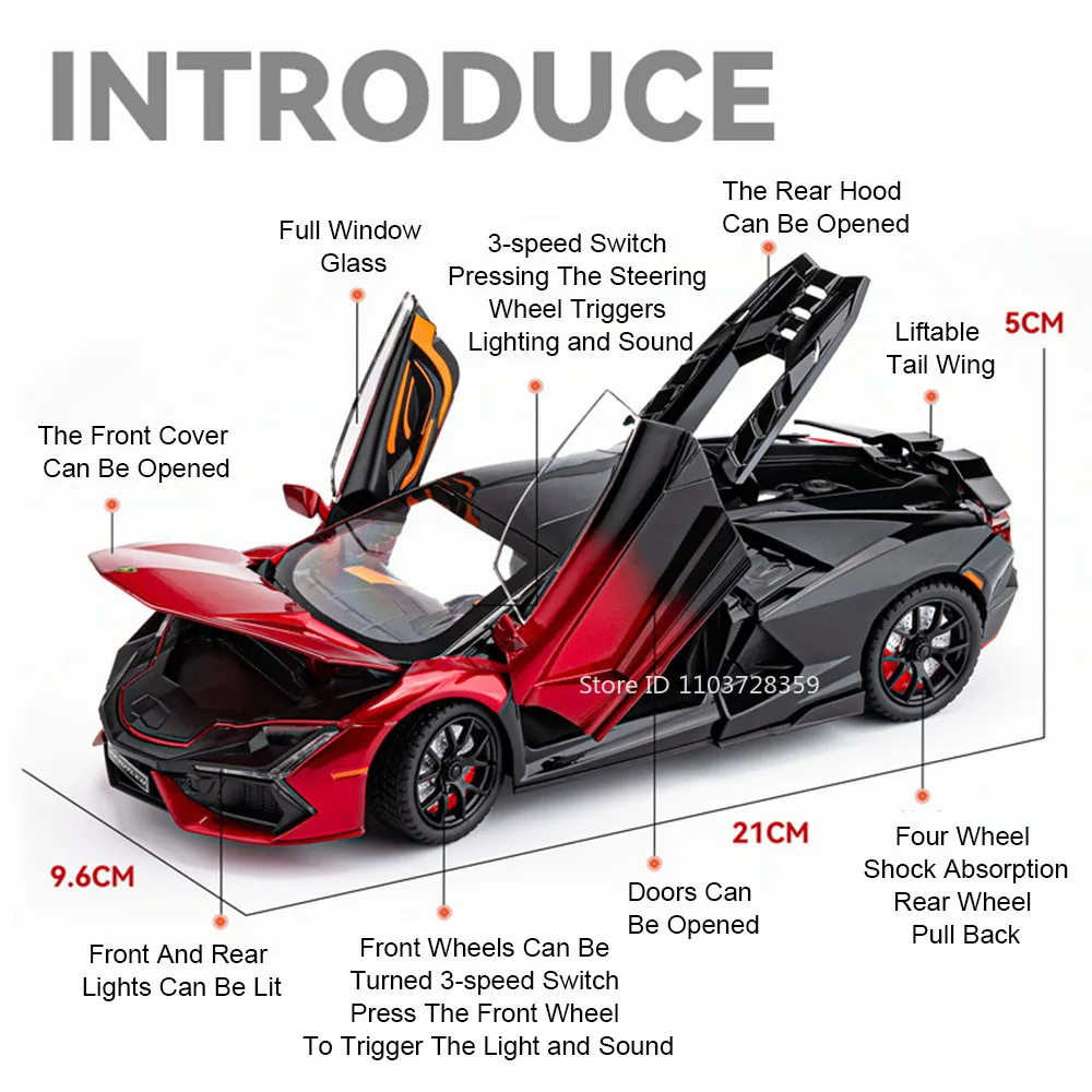 1:24 LP770 Revuelto Supercar Diecast Model 6 1:24 LP770 Revuelto Supercar Diecast Model - Image 6