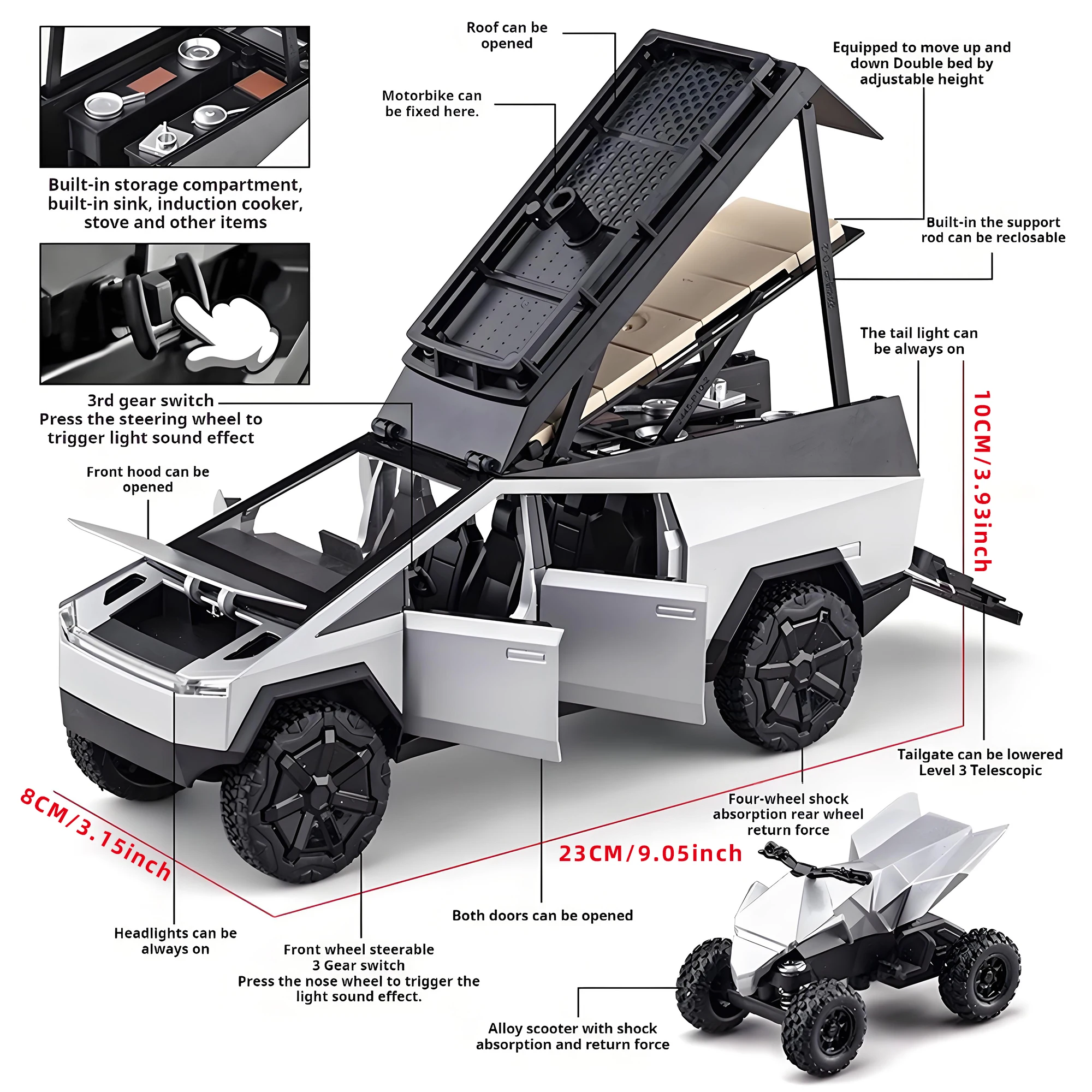 Futuristic 1:24 Diecast Pickup Truck 3 Futuristic 1:24 Diecast Pickup Truck - Image 3