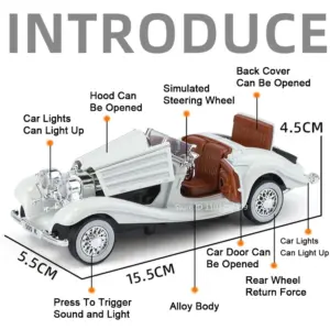 Vintage Car Model 1:32 Scale with Light & Sound 11 S5790dd66b7dd4d9385a6c08a5827d17fO