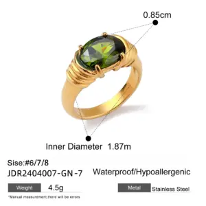 Gold Stainless Steel Geometric Women's Ring 19 S57b0d028bb5144fb95b93e6780e145cdp