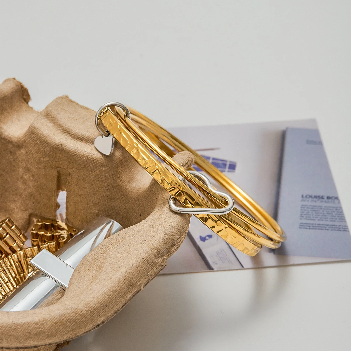 Stainless Steel Wave Bangle Bracelet for Women 6 Stainless Steel Wave Bangle Bracelet for Women - Image 6