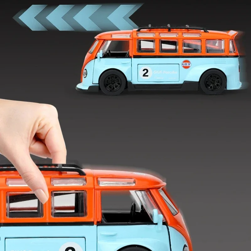 Pink Volkswagen T1 Bus Diecast Model 1:32 Scale 5 Pink Volkswagen T1 Bus Diecast Model 1:32 Scale - Image 5