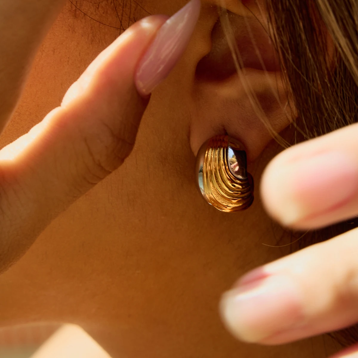 Stainless Steel Water Drop Earrings Model JDE0303020-PS 2 Stainless Steel Water Drop Earrings Model JDE0303020-PS - Image 2