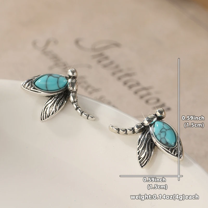 Vintage Silver Dragonfly Earrings for Women 3 Vintage Silver Dragonfly Earrings for Women - Image 3