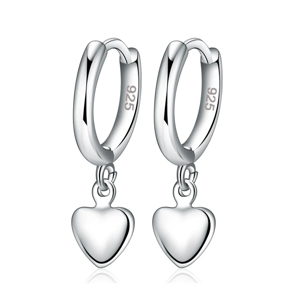 Heart-Shaped Silver Drop Earrings 7 Heart-Shaped Silver Drop Earrings - Image 7