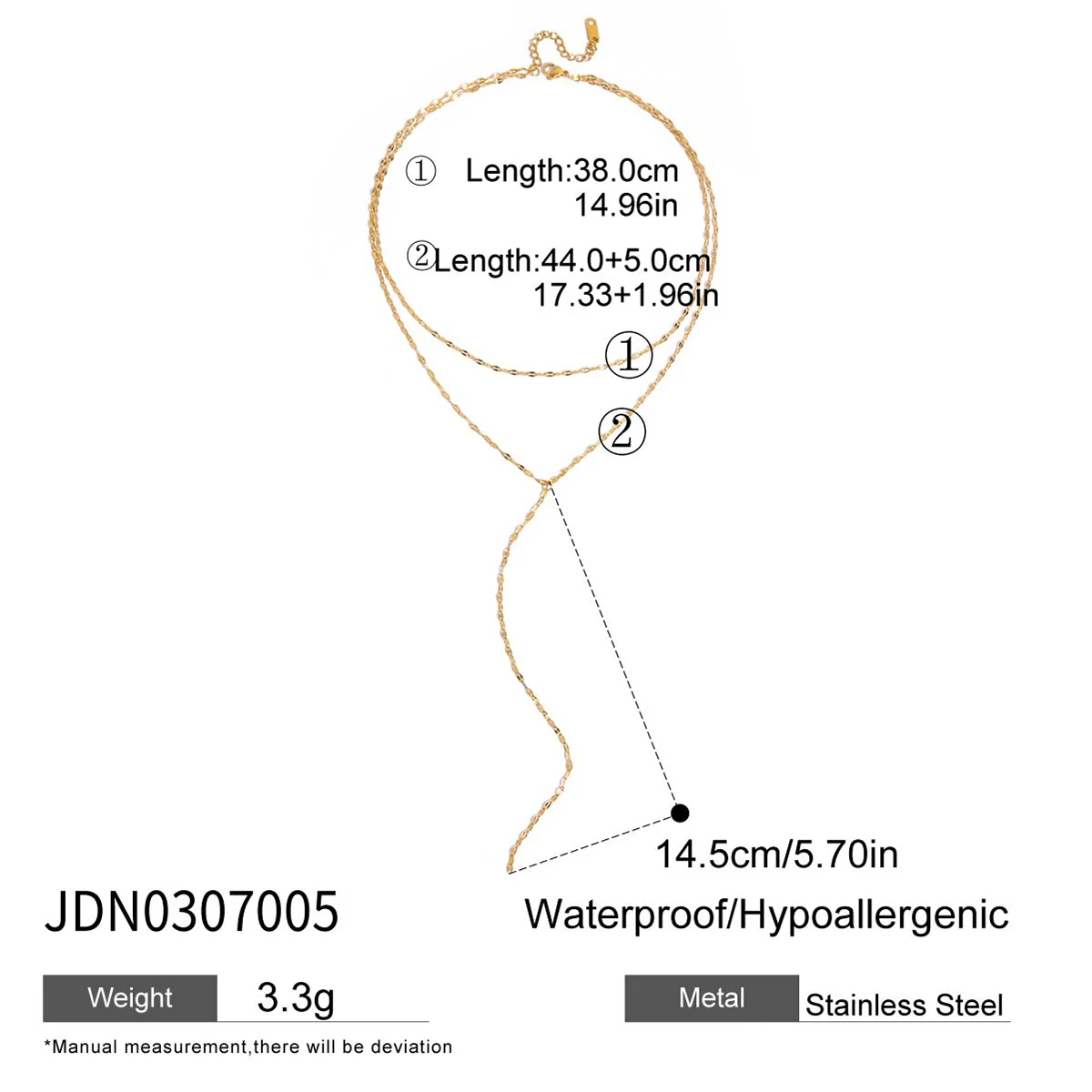 Minimalist Gold Stainless Steel Necklace JDN0307005 7 Minimalist Gold Stainless Steel Necklace JDN0307005 - Image 7