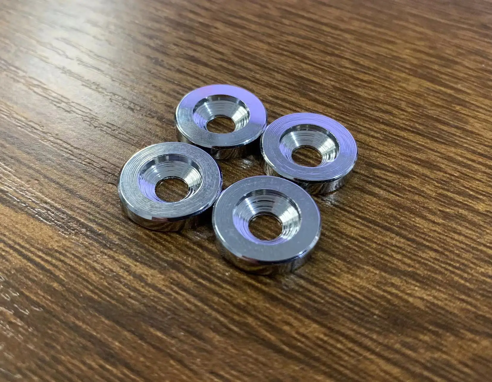 Chrome Brass Neck Bushings Set for Electric Guitar and Bass 2 Chrome Brass Neck Bushings Set for Electric Guitar and Bass - Image 2