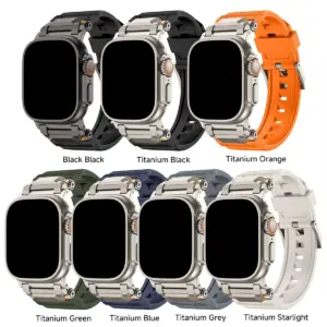Titanium Orange Silicone Strap for Apple Watch 11 S5841670089424c9da5511ebc75496916Q