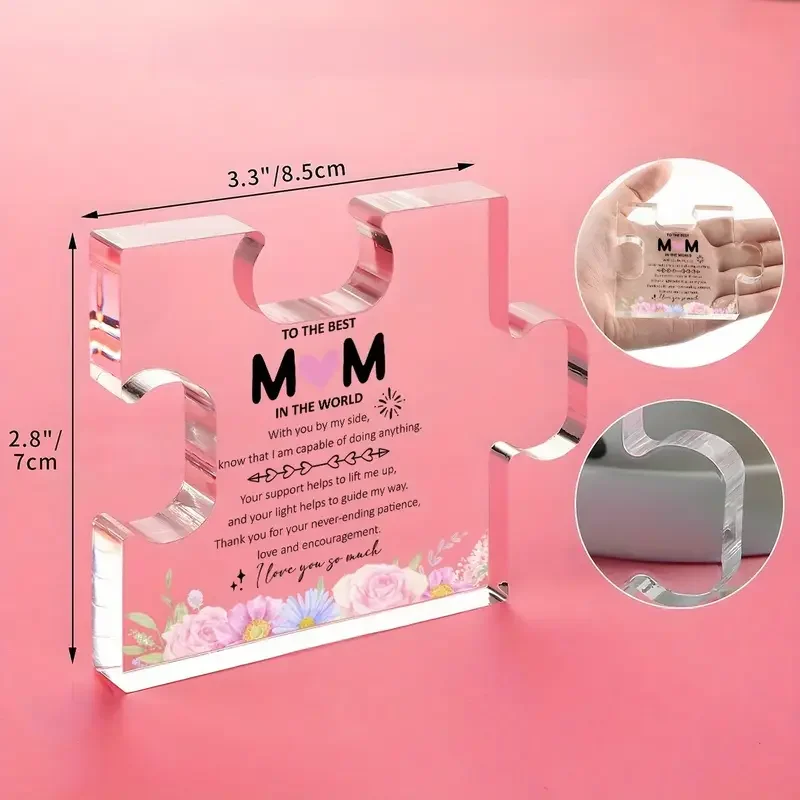 Heartfelt Acrylic Puzzle Piece for Mom 2 Heartfelt Acrylic Puzzle Piece for Mom - Image 2