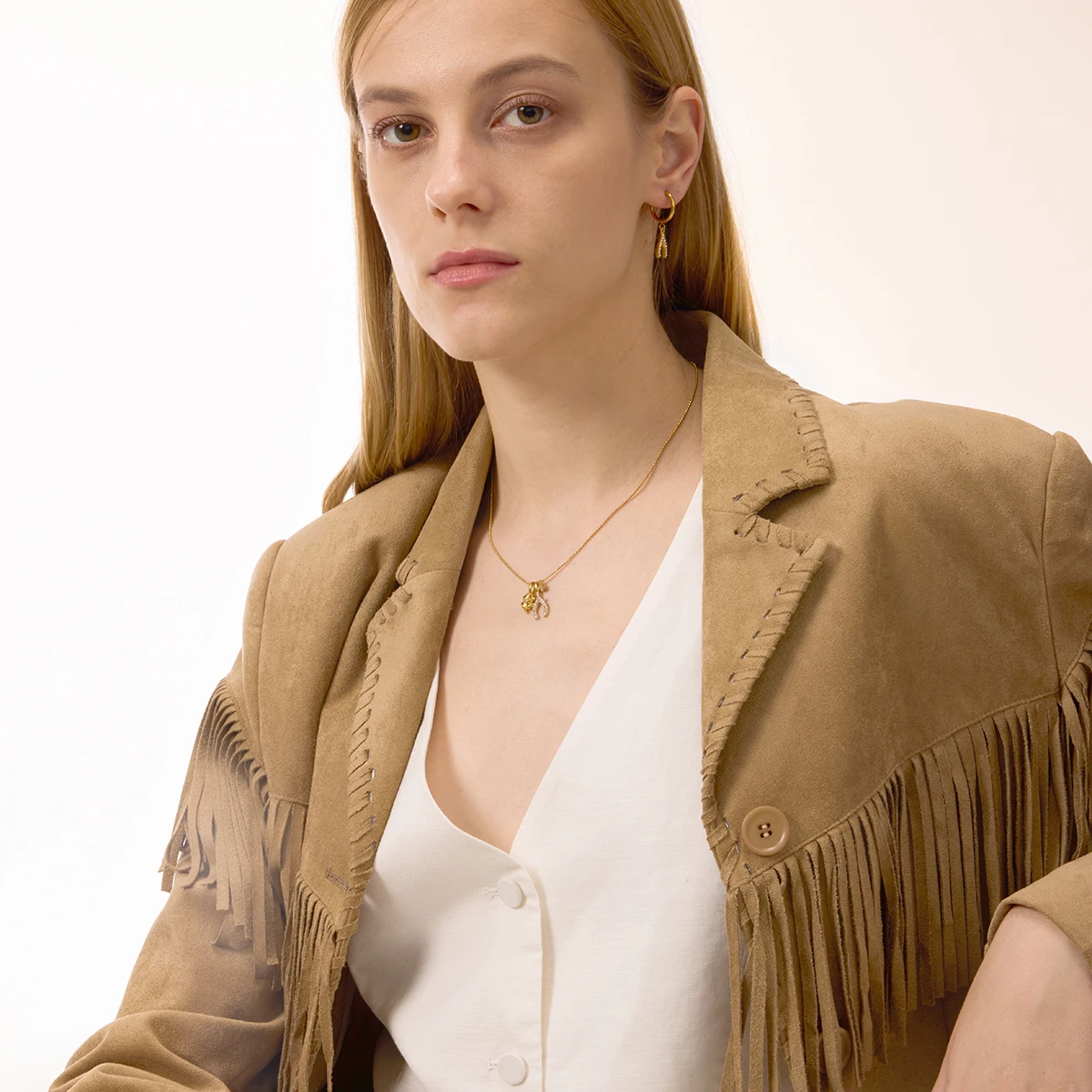 Gold-Tone Stainless Steel Necklace with Charms 4 Gold-Tone Stainless Steel Necklace with Charms - Image 4