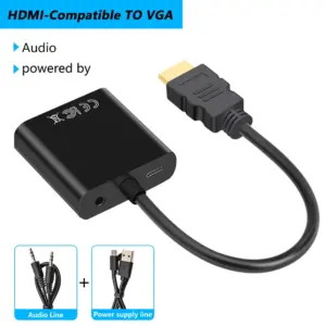 HDMI to VGA Adapter for Laptops and Projectors 19 S58dfddbcfe174bfbb6d0658930bb7999U