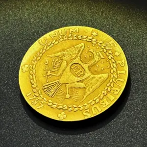 Vintage US 1787 Eagle Copper Coin 10 S58f3bca057b6415abb146349d492acc4i