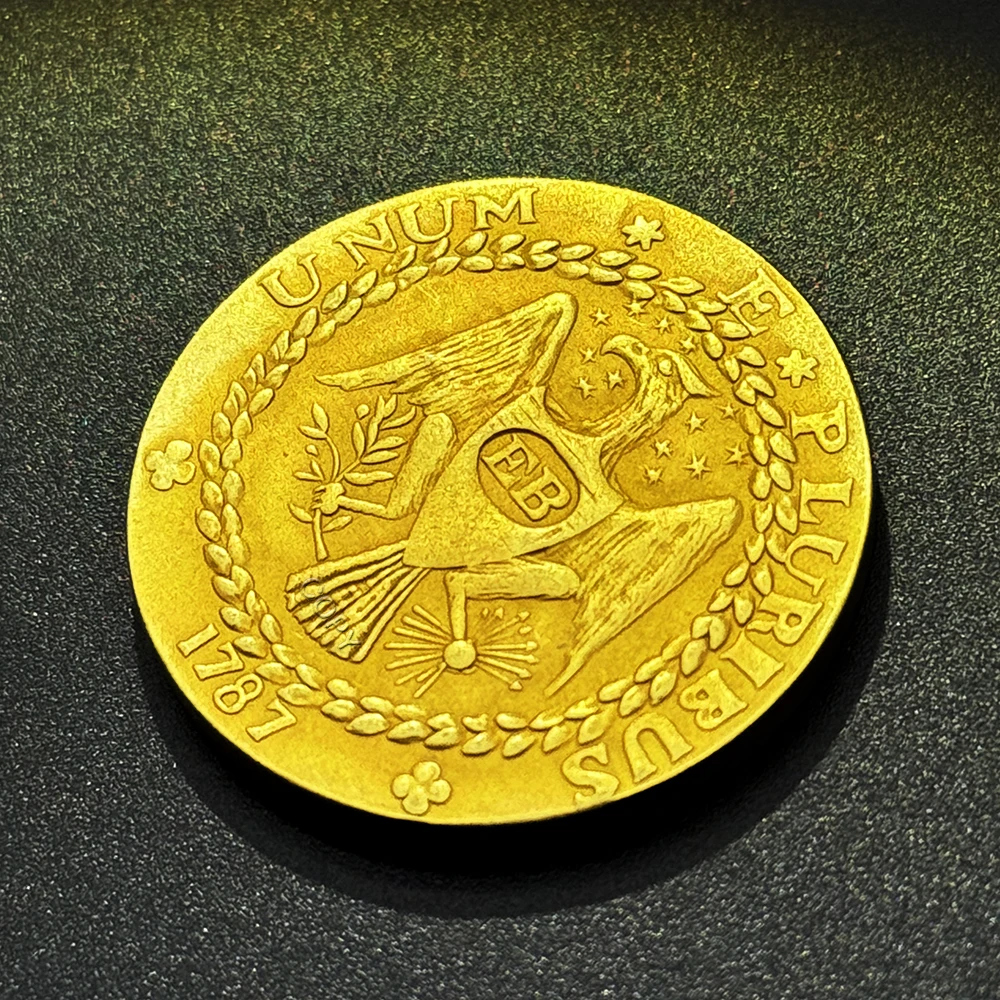 Vintage US 1787 Eagle Copper Coin 5 Vintage US 1787 Eagle Copper Coin - Image 5