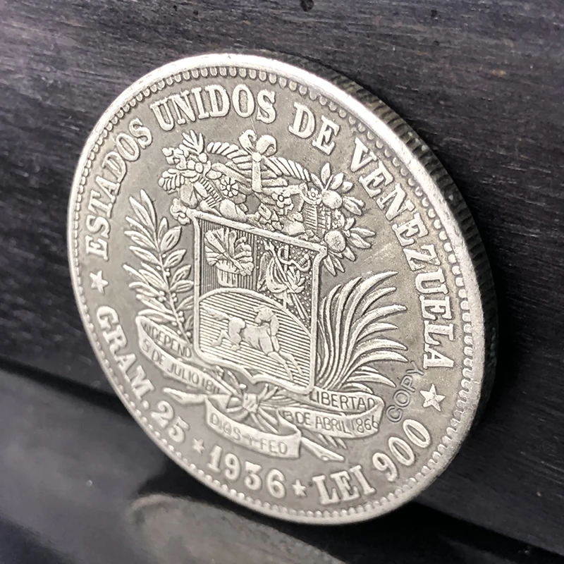 Vintage Venezuela 1936 Challenge Coin 5 Vintage Venezuela 1936 Challenge Coin - Image 5