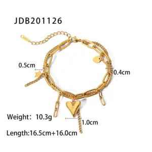 Stainless Steel Double-Layer Chain Bracelet 14 S594d5a5254004f78b395e7bb032cd5d1L