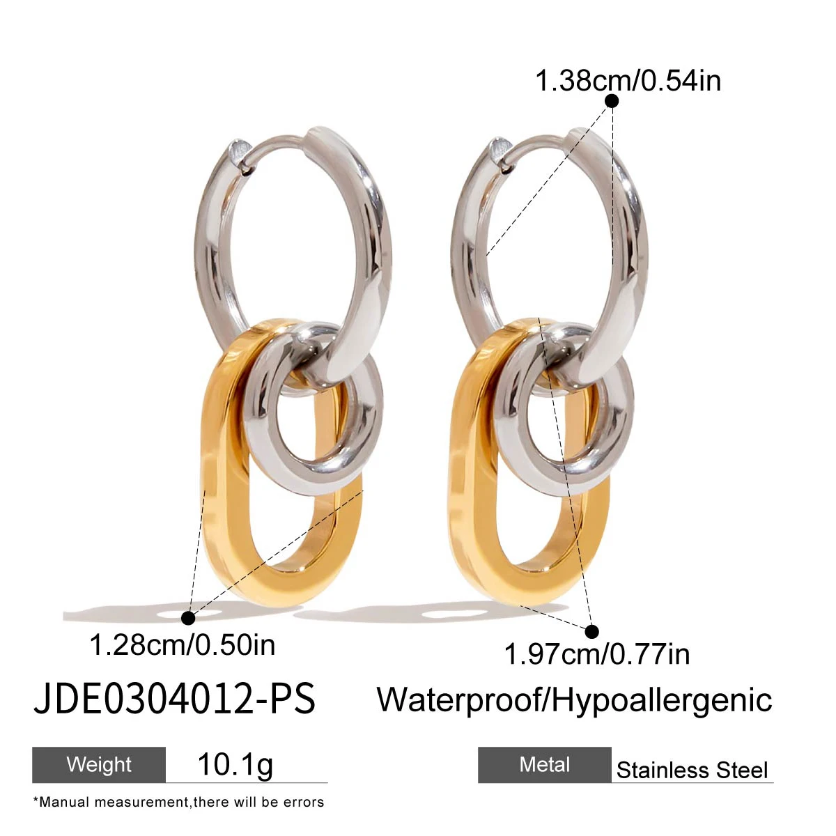 Stainless Steel Skeleton Hoop Earrings 2.5cm 7 Stainless Steel Skeleton Hoop Earrings 2.5cm - Image 7