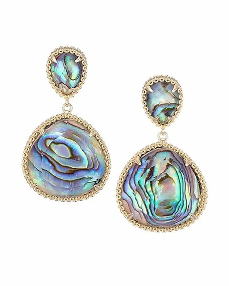 Vintage-Style Abalone Shell Earrings 2 Vintage-Style Abalone Shell Earrings - Image 2